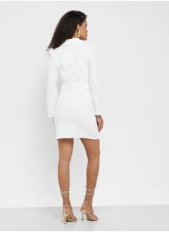 Little Mistress Puff Sleeve Bodycon Dress  - Image 2