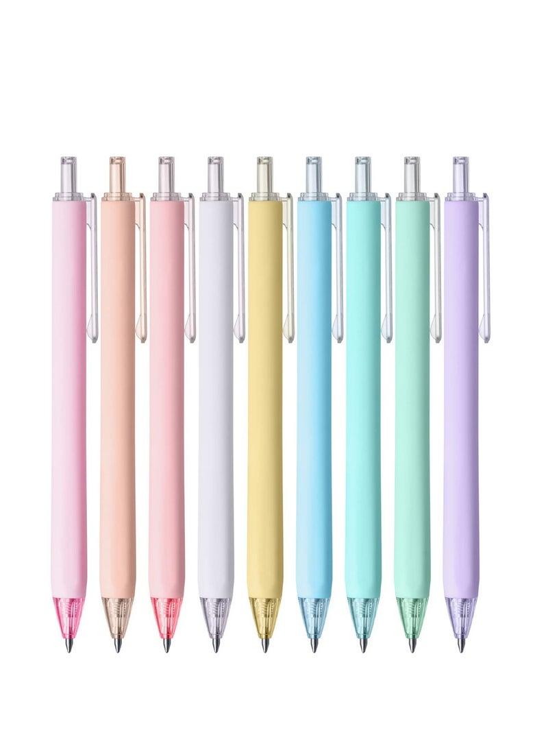 9 Colorful Retractable Gel Pens Set, 9 Pcs Cute Highlighters for Kids, Students and Artists, Aesthetic School Supplies - Image 1