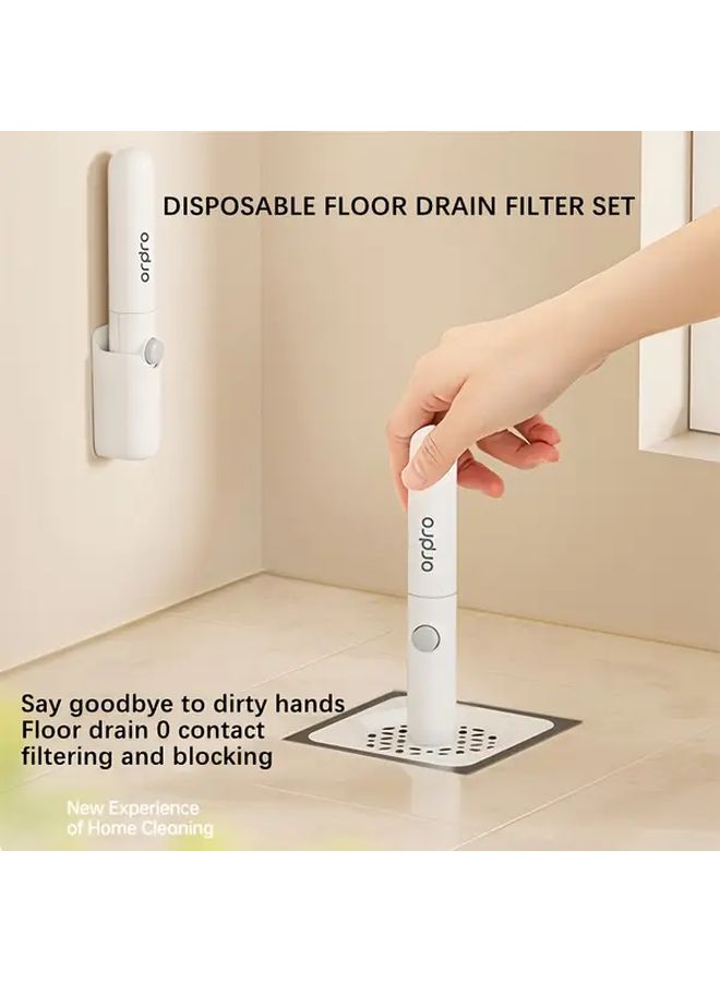 White Extract Wall Mount Drain Cover and Filter Set Hands Free - Image 1