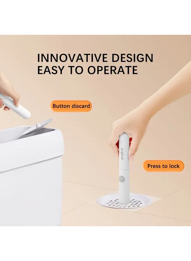 White Extract Wall Mount Drain Cover and Filter Set Hands Free - Image 2