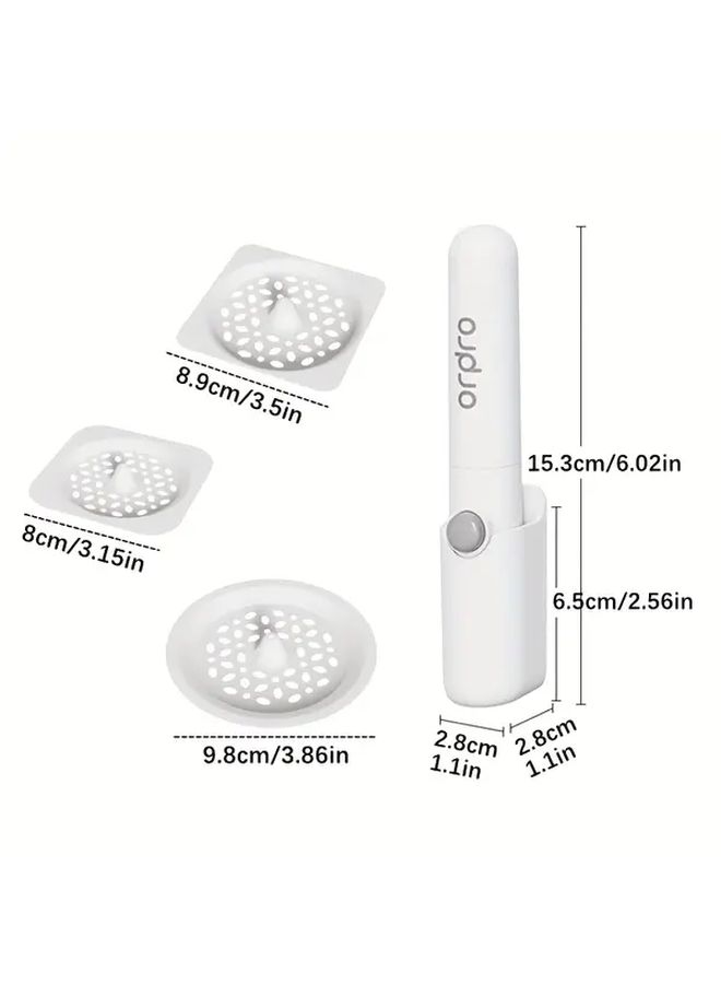 White Extract Wall Mount Drain Cover and Filter Set Hands Free - Image 3