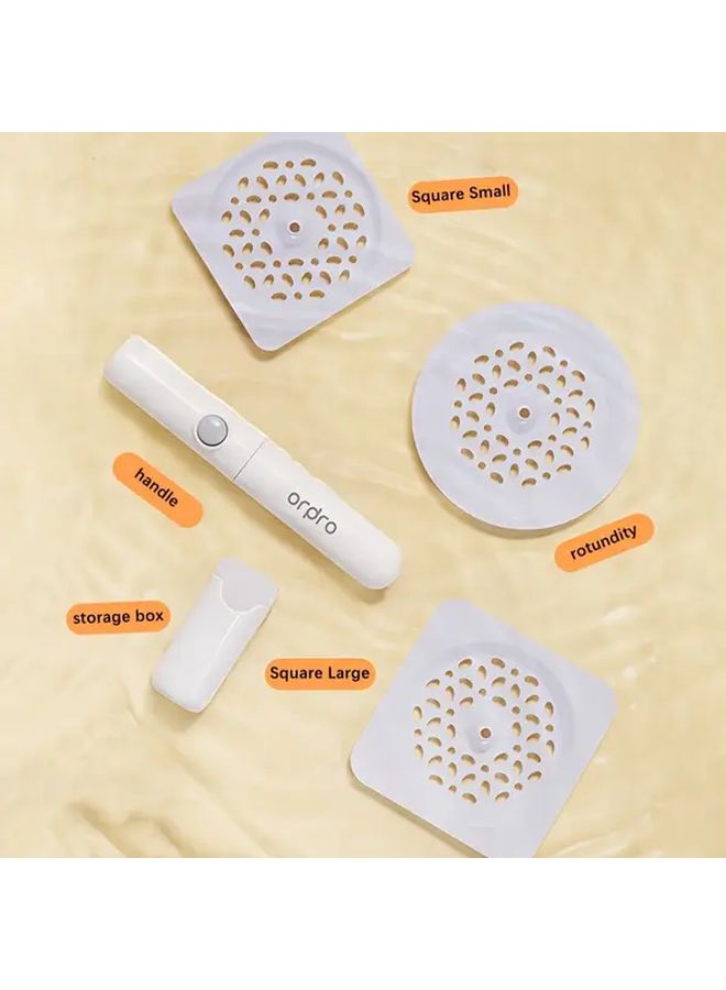 White Extract Wall Mount Drain Cover and Filter Set Hands Free - Image 5