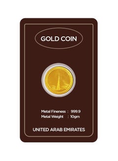 RIZAN JEWELLERY 10g Gold Coin with Burj Khalifa & UAE Heritage Building Design - 10 Grams 24KT 999.9 Purity  - Image 1