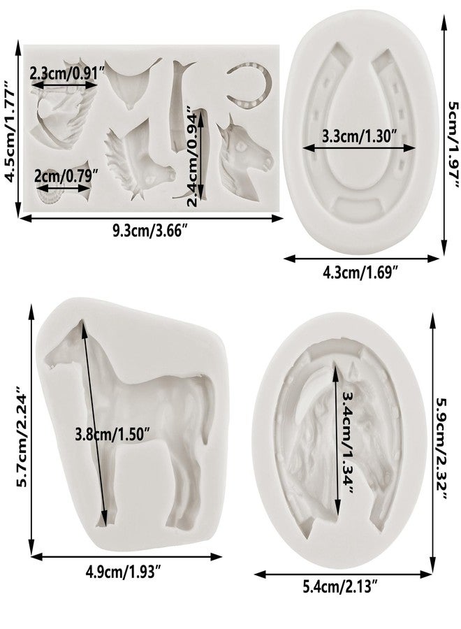 MINFEIDMS Horse Silicone Mold Horseshoe Fondant Molds Horse Head Fondant Mold Boot Silicone Mold For Cake Decorating Cupcake Topper Chocolate Candy Gum Paste Set Of 4 - Image 2