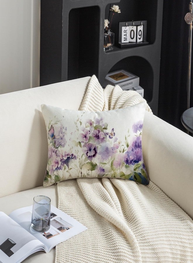TAJWE Spring Floral Throw Pillow Covers 12x20 Set of 2 Summer Flowers Lumbar Cushion Cases for Couch Sofa Home Decor - Image 5