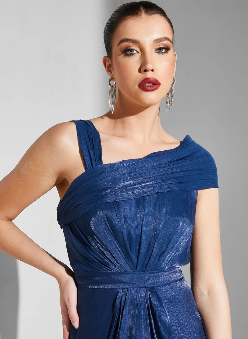 Iyra Asymmetric Belted Dress