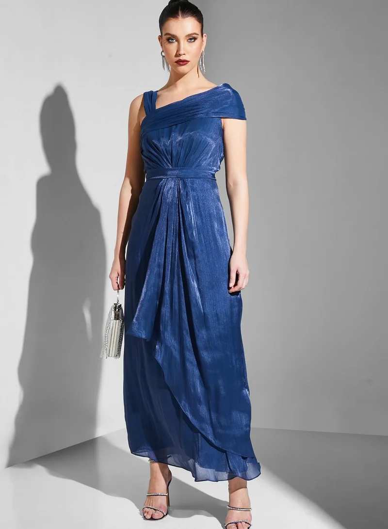Iyra Asymmetric Belted Dress