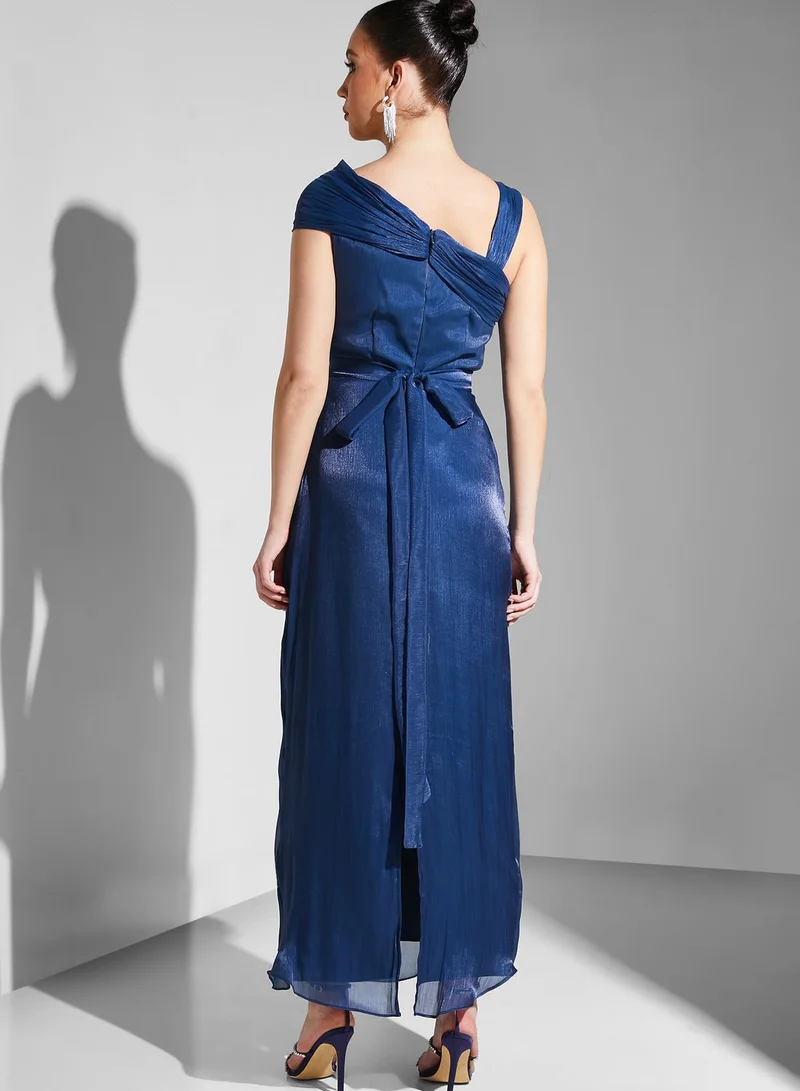 Iyra Asymmetric Belted Dress