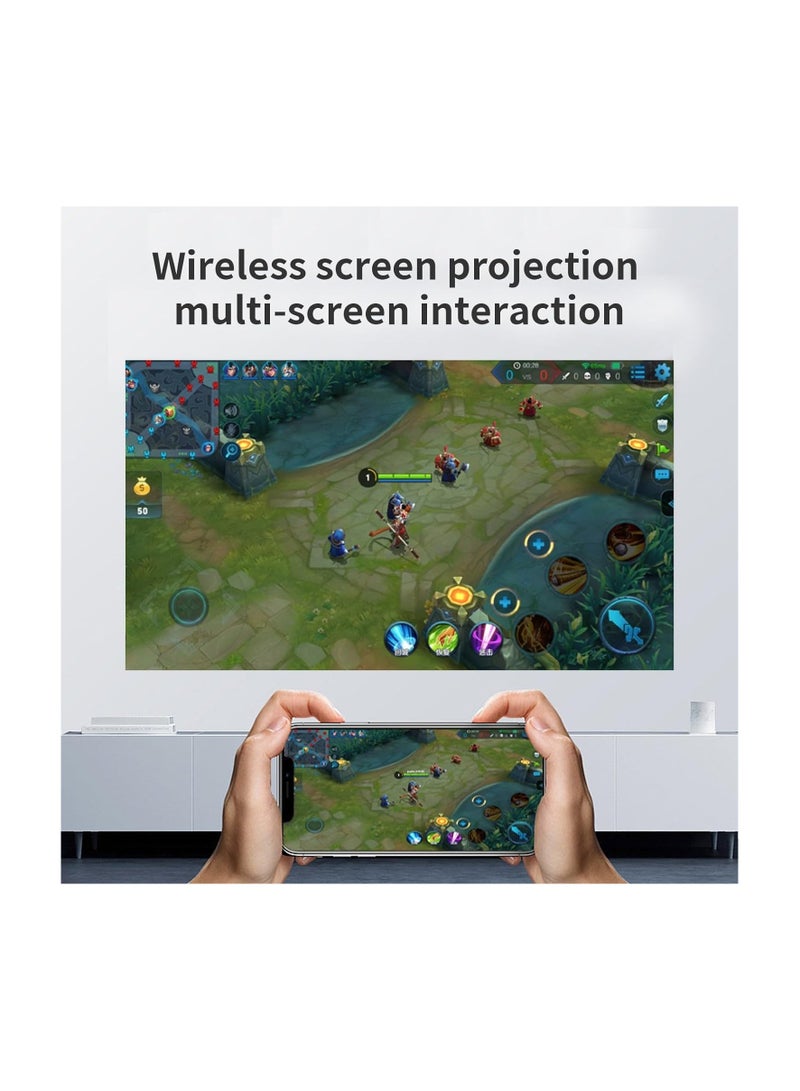 Umiio Umiio Q1 Portable Video Projector 5G WiFi Bluetooth Quadrangle Trapezoid 0 8 5M Projection Distance  Resolution Android Projector For Move Music TV Game Casting with Tripod -White  - Image 3