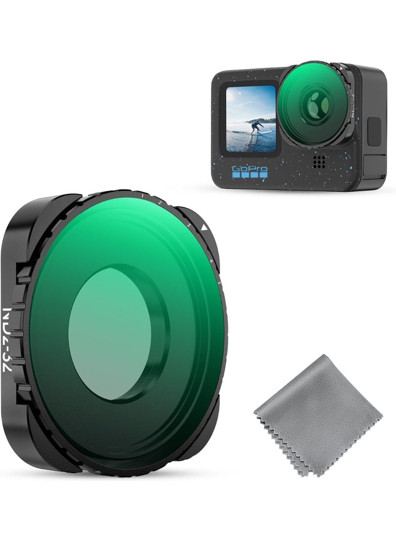 K&F CONCEPT Variable ND2-32 Filter Compatible with GoPro Hero 13 Black, Neutral Density Light Reduction Filter for Go Pro 12/11/10/9 Black, Multicoated HD Optical Glass Action Camera Accessories - Image 1