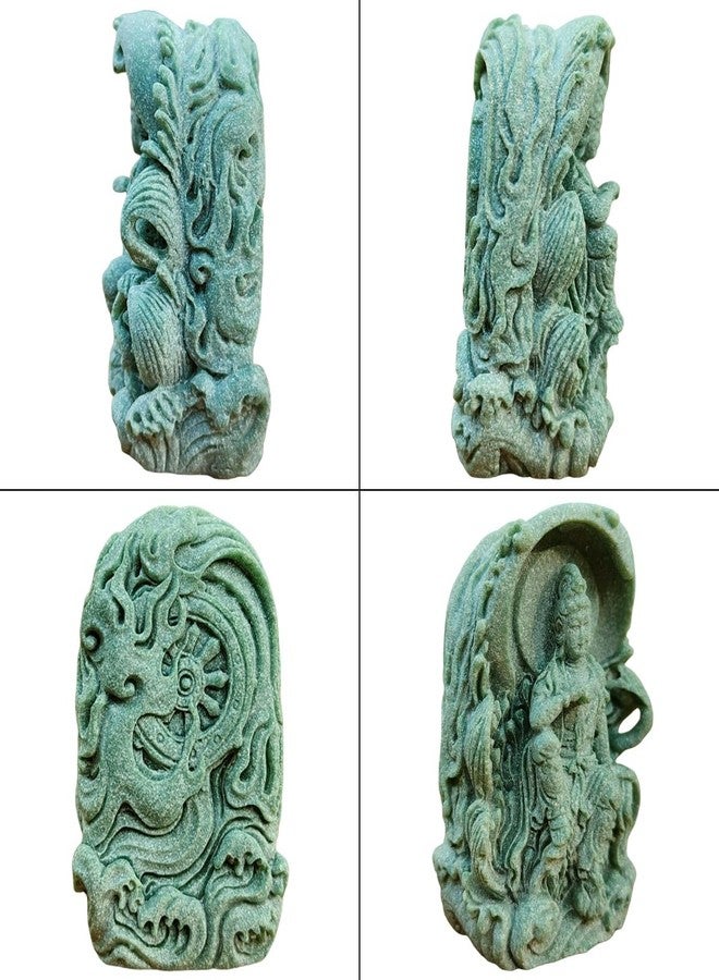 livelyfish Mini Guanyin Statue Quanyin Buddha Figurines Meditation Zen Buddhist Sculpture Sandstone for Bonsai Aquarium Fish Tank Feng Shui Decor (A) - Image 5