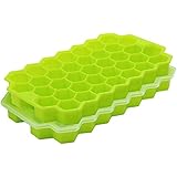 AUSSUA AUSSUA 2 PCS Premium Ice Cube Trays,  Silicone Ice Cube Molds with Lid, Flexible 74-Ice Trays BPA Free, for Chilled - Image 1