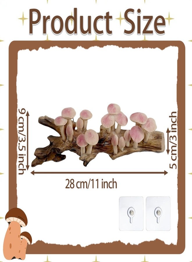 BMMN Resin Mushroom Decor Cottagecore Mushroom Wall Decor Vintage Wall Hanging Sculpture Rustic Farmhouse Kitchen Bedroom Living Room Office Home Decor Fantasy Woodland Birthday Gift - Image 2