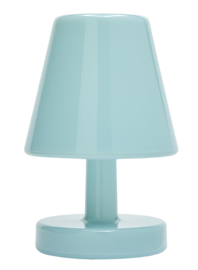 Fatboy Edison the Ambiance Rechargeable Table Lamp, Wireless, Indoor Decorative Lamp with 3 Light Settings, Stepless Dimmable Mood Light, Portable Desk & Bedside Lamp, 16.5 x 25.3 cm – Polar Blue - Image 1