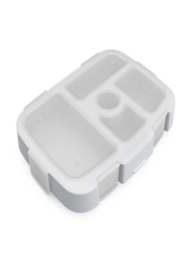 Bentgo® Kids Tray with Transparent Cover - Reusable, BPA-Free, 5-Compartment Meal Prep Container with Built-In Portion Control for Healthy Meals At Home & On the Go (Glitter Edition - Silver) - Image 1