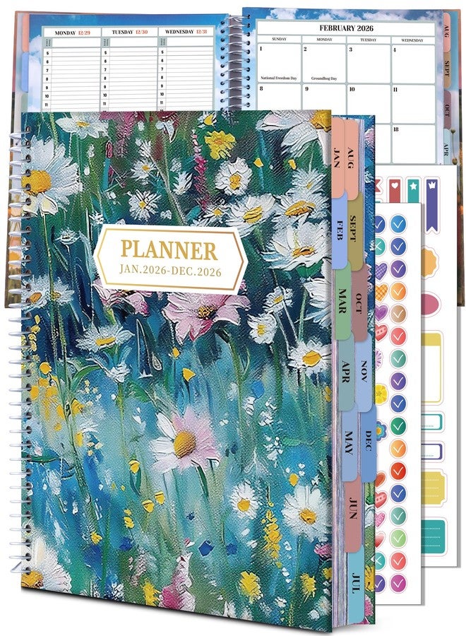 CAGIE 2026 Planner Weekly and Monthly (Jan. 26-Dec. 26), 12 Month Hourly Planner 8.5"x11", Large Daily Planner with Hourly Timeslot, Monthly Tab, Spiral Binding, Bookmark - Image 1