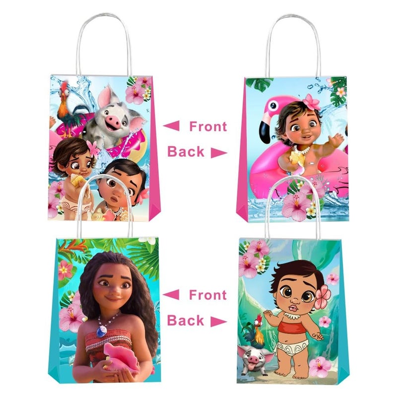 ARHAVI 12Pcs Moanana Party Gift Bags Goodie Bags with Handle for Kids Birthday Decorations Party Supplies - Image 3
