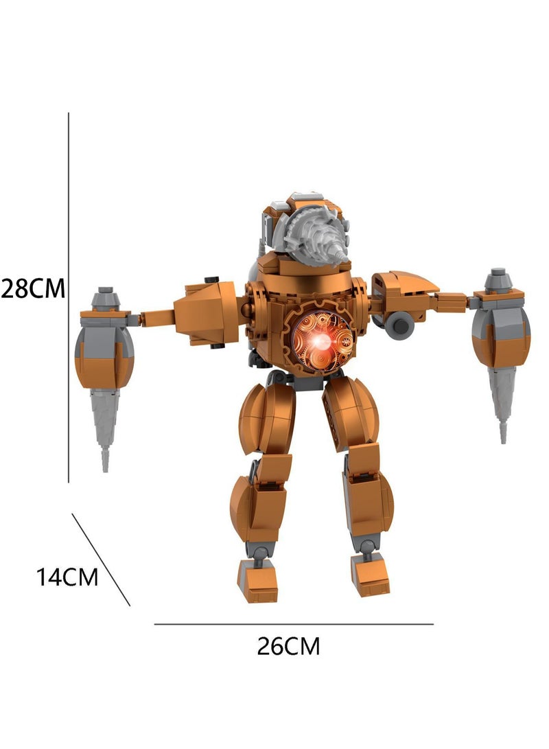Loquat Children's Self-assembly Small Particle Toy Building Blocks Rose Gold Titan Electric Drill Model - Image 2