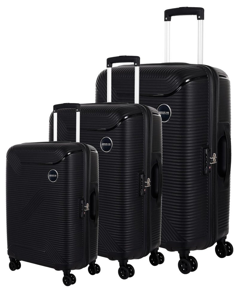 AMERICAN TOURISTER MAXPLUS  3 PCS SET (55 + 68 + 79 CM)  Hard Luggage TSA BLACK - Image 1