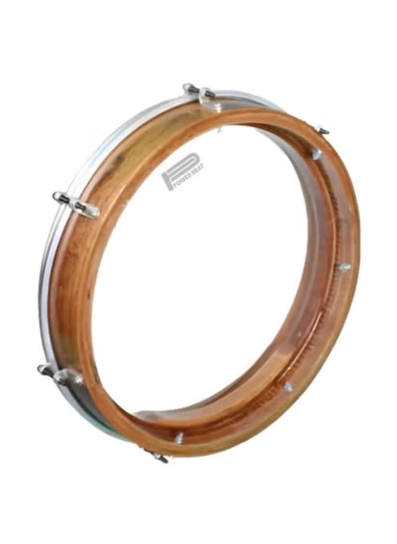 Generic Wooden Frame Drum Bandeer Intermediate Quality Bendir Bandir Duf Dof Doff Duff Tambourine Tabla Hand Percussion with 40 cm Plastic Head + Tuning Key  - Image 1