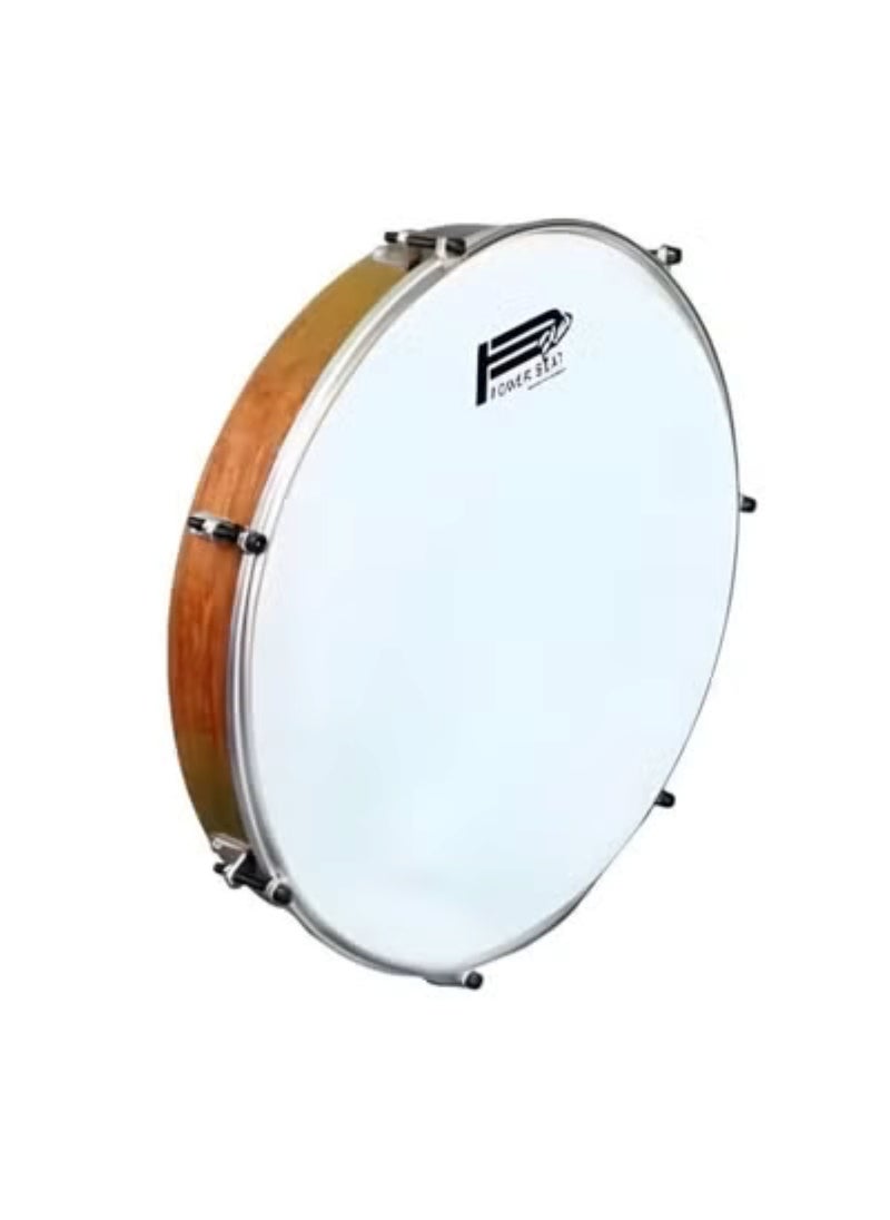 Generic Wooden Frame Drum Bandeer Intermediate Quality Bendir Bandir Duf Dof Doff Duff Tambourine Tabla Hand Percussion with 40 cm Plastic Head + Tuning Key  - Image 2