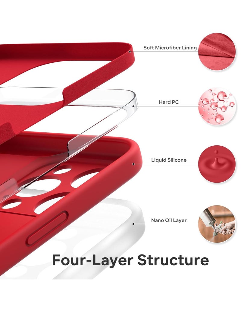 ELTRAZONE iPhone 15 Pro Max Case 6.7" – Red, Silky-Soft Liquid Silicone, Shockproof Rubber, Includes 1 x Screen Protector - Image 5