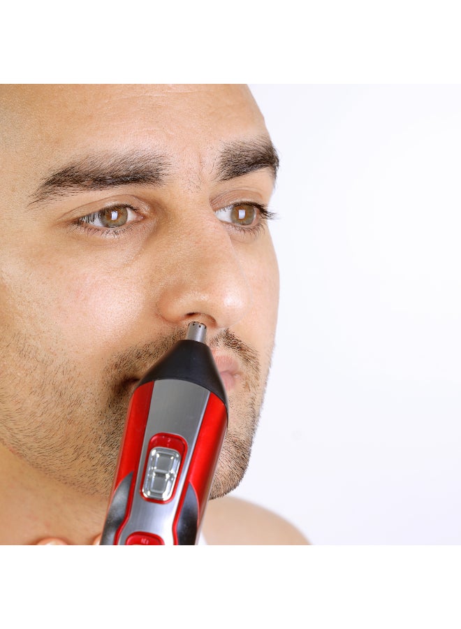 GEEPAS 11-IN-1 Rechargeable Grooming Kit- GTR8724, Includes Hair Clipper Head And Beard Trimmer Head Black/Red - Image 3