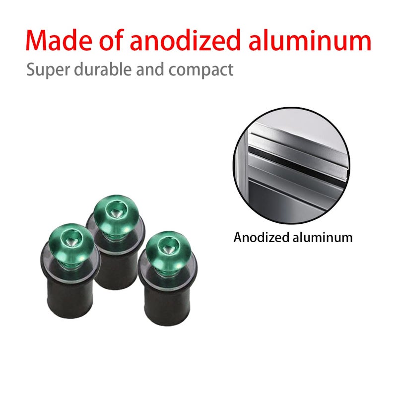 BELOMI 10PCS Motorcycle Windshield Bolts Screws Kit, Aluminum Alloy Motorbike Windscreen Body Mounting Bolts Nuts, Compatible with Motorcycle Cowls Well Nuts Fairing Fasteners Screw (Green) - Image 3