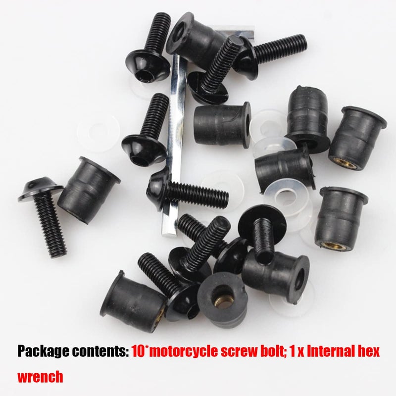 BELOMI 10PCS Motorcycle Windshield Bolts Screws Kit, Aluminum Alloy Motorbike Windscreen Body Mounting Bolts Nuts, Compatible with Motorcycle Cowls Well Nuts Fairing Fasteners Screw (Green) - Image 5
