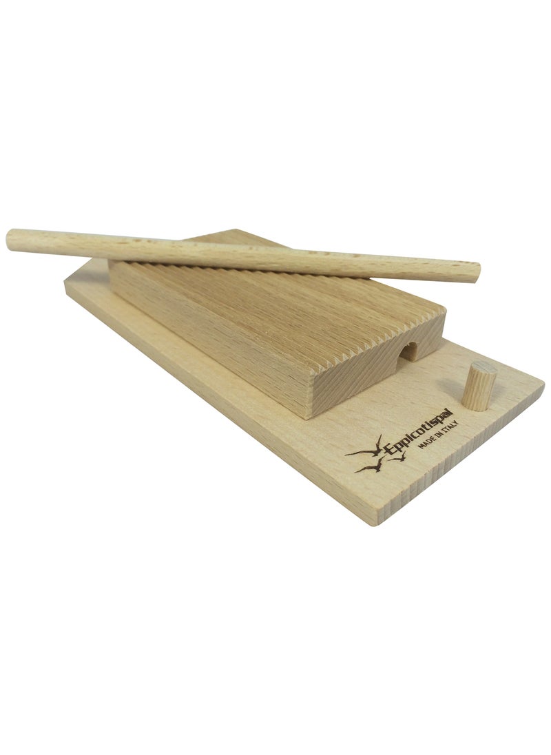 Eppicotispai Eppicotispai Garganelli and Gnocchi Stripper with Paddle Natural Beechwood Brown 