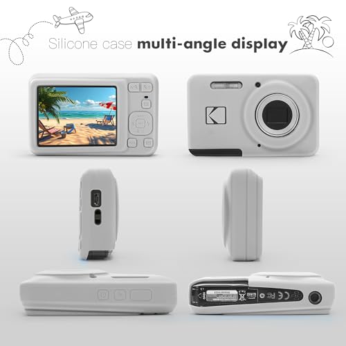 OCXLLEATLY Silicone Camera Case Compatible with Kodak PIXPRO FZ55, Soft Silicone Cover Anti-Scratch Digital Camera Protective Sleeve (Gray) - Image 5