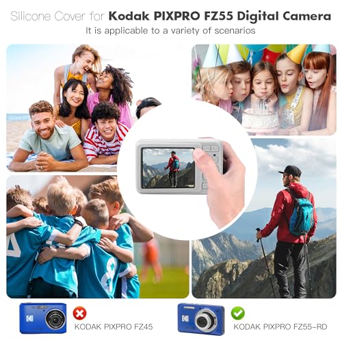 OCXLLEATLY Silicone Camera Case Compatible with Kodak PIXPRO FZ55, Soft Silicone Cover Anti-Scratch Digital Camera Protective Sleeve (Gray) - Image 2