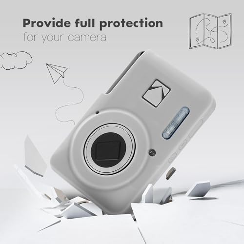 OCXLLEATLY Silicone Camera Case Compatible with Kodak PIXPRO FZ55, Soft Silicone Cover Anti-Scratch Digital Camera Protective Sleeve (Gray) - Image 3
