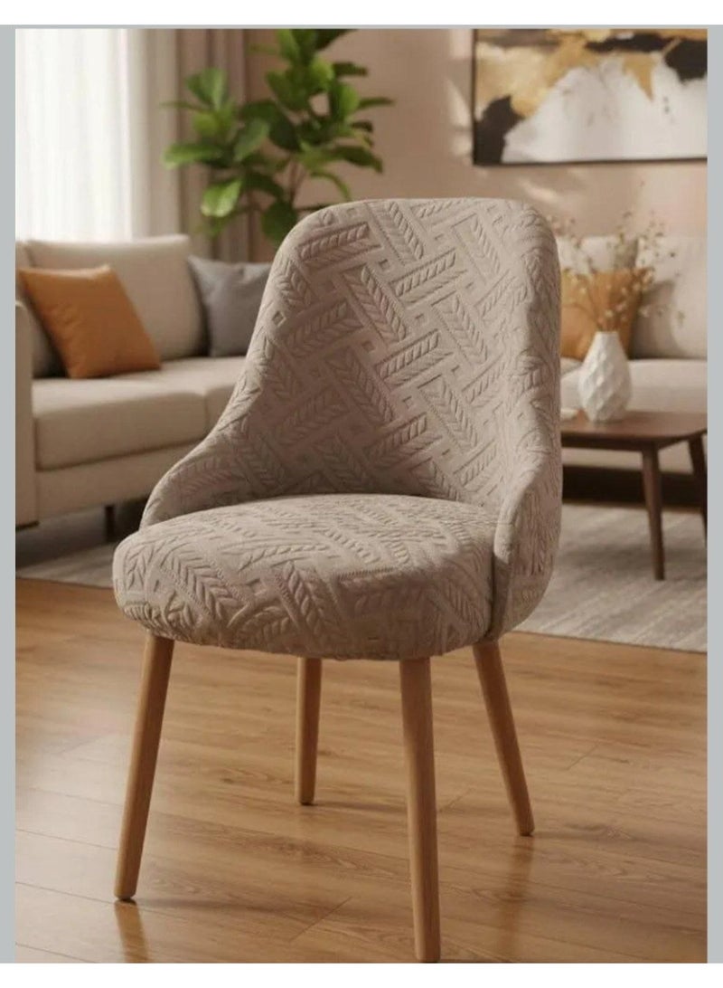 Curvy Trend Dining Chair Covers  Make your dining set look very stylish and protect the chairs' shape.  Heavy-duty material, proven effective.  Jumbo size fits any chair size.  Elastic for secure fit.  6-piece set. - Image 1