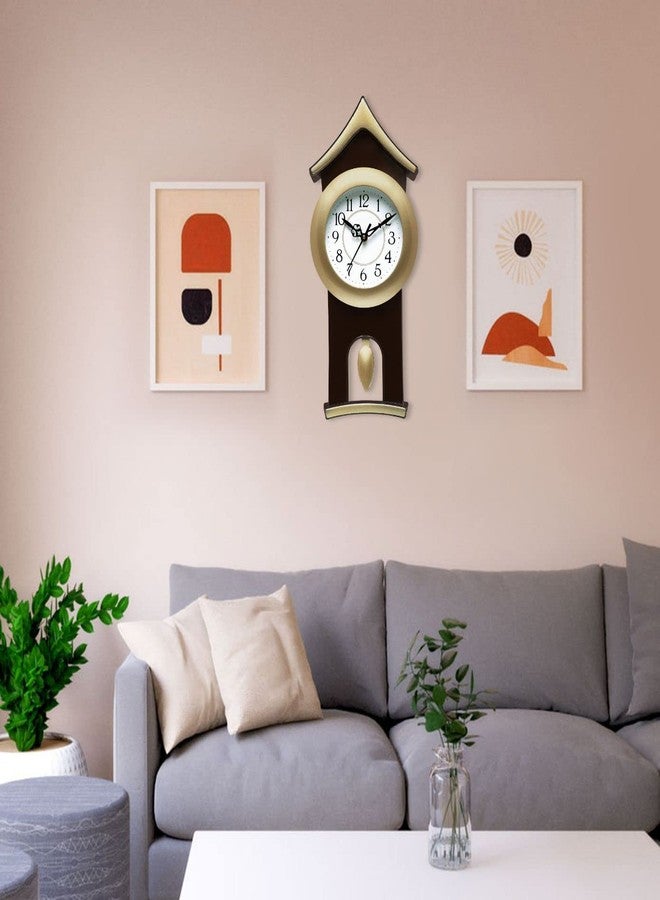 Harbour Analog Latest Stylish New Models Wall Clock with Pendulum for Home Living Room Hall Bedroom (Size Height 40 CM X Width 17.5 CM)- Home Decor Big Size Wall Clock MJ AD 19 GBG 1 - Image 2