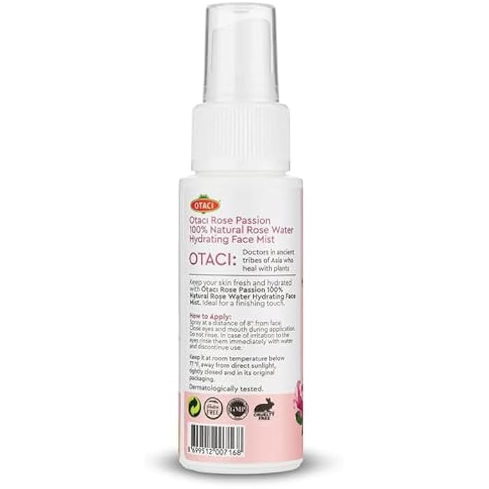 OTACI Rose Passion Face Mist Spray – 100% Natural Rose Water Hydrating Mist for Glowing, Refreshed Skin – Travel Size 50ml – Vegan, Alcohol-Free, for All Skin Types - Image 3