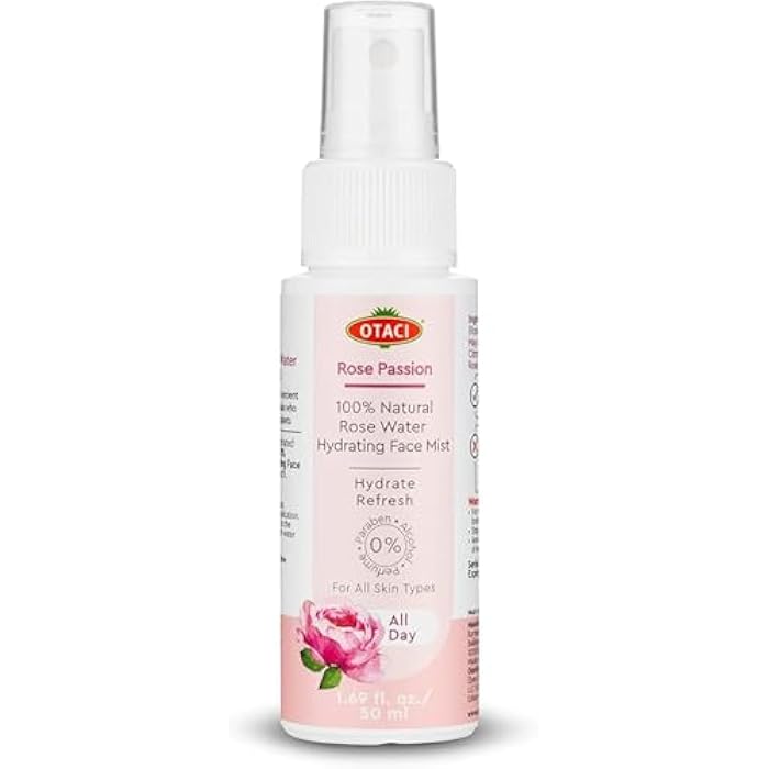OTACI Rose Passion Face Mist Spray – 100% Natural Rose Water Hydrating Mist for Glowing, Refreshed Skin – Travel Size 50ml – Vegan, Alcohol-Free, for All Skin Types - Image 2