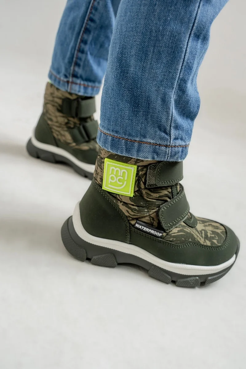 Mnpc Boys Khaki Waterproof Casual Boots