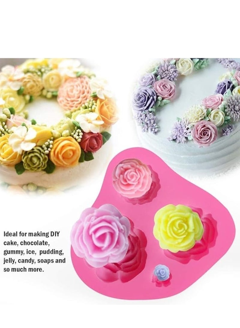 Bukela Mini Silicone Mold for Cupcake DIY Decorations Unicorn Ears Horn Rainbow Flowers Silicone Fondant Mold Set Cupcake Toppers Chocolate Mold for Unicorn Theme Party or Kids Birthday Party - Image 3