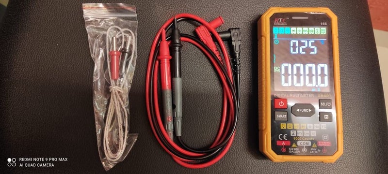 HTC Digital Multimeter Smart 600 V Auto Select 3 Digit 6000 Count True RMS with Colour Display with Temperature Testing Model 15s By Skyking  - Image 2