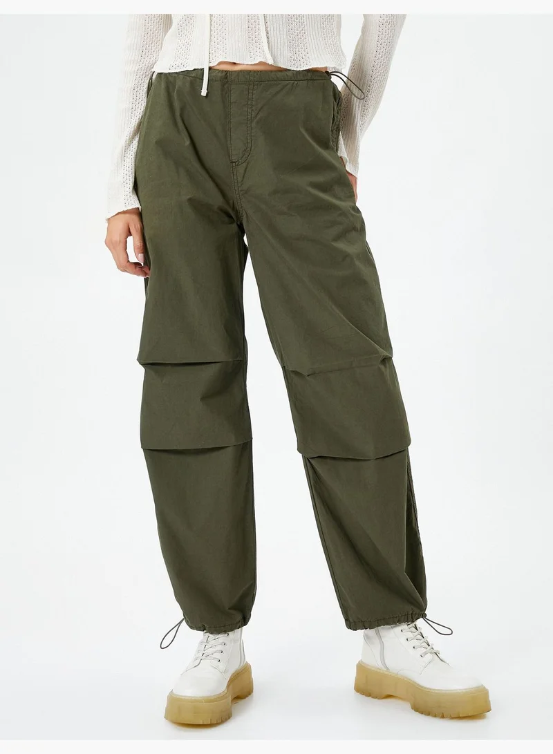 KOTON Elastic Waist Stoper Detail Parachute Pants