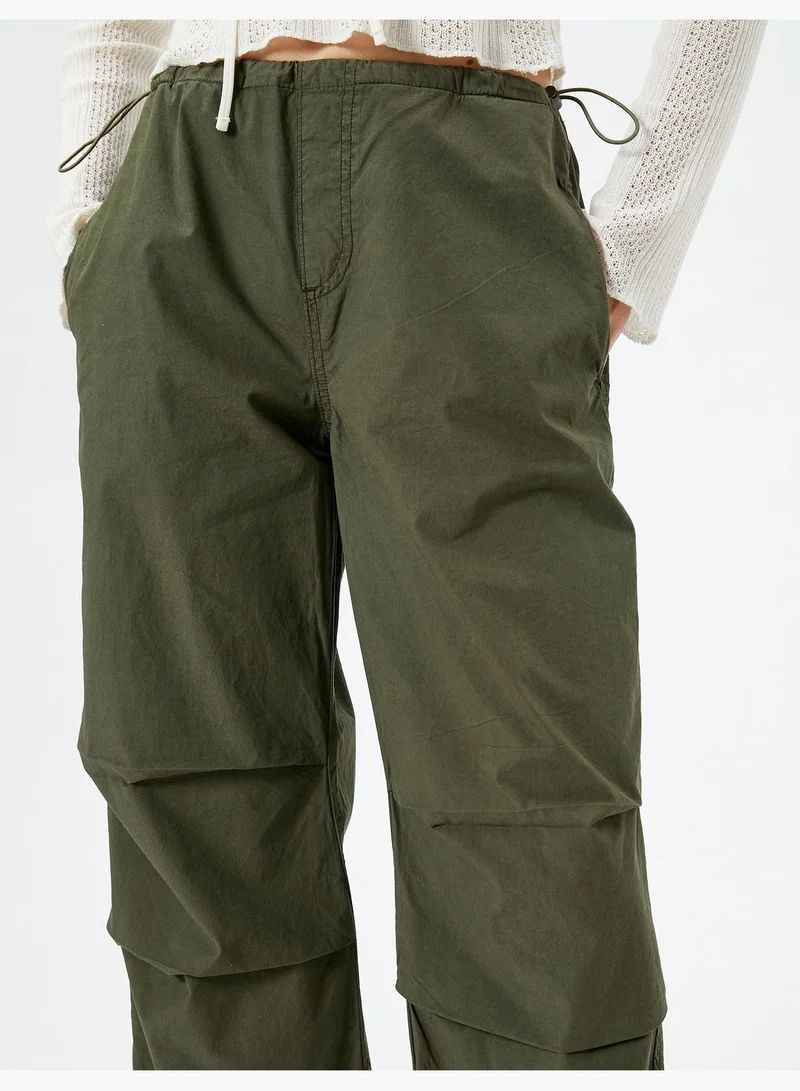 KOTON Elastic Waist Stoper Detail Parachute Pants