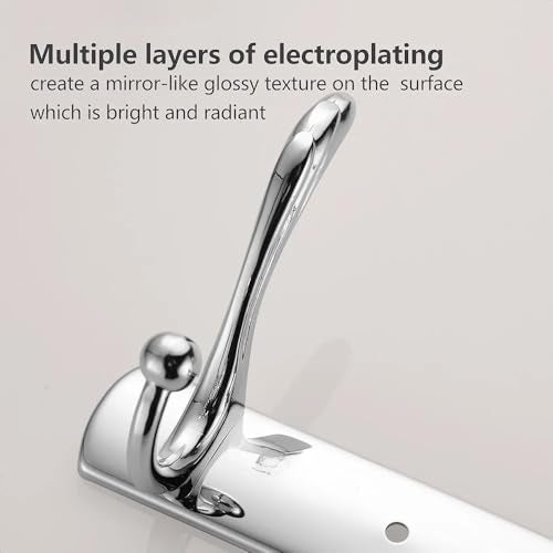 Excellent t Stainless Steel 12Pin Bathroom Cloth Hanger Door Wall Robe Hooks Rail for Hanging Keys, Clothes, Towel (40 Cms) (6 Pin Silver, Pack of 1) - Image 4