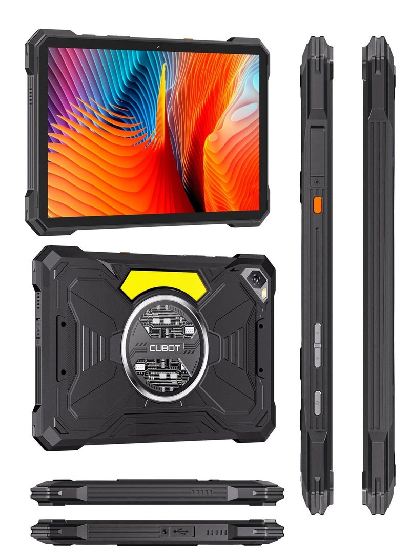 Cubot Tab KingKong S Rugged Tablet 5G WiFi | 10.1" HD+ Display 90Hz | Android 15 Tablet | 6GB RAM+256GB ROM | Dual SIM Smart Tablet | 48MP+16MP Camera | 33W Charging |Camping Light | IP68/IP69K |15300mAh Battery| Dual Speakers | Black - Image 3