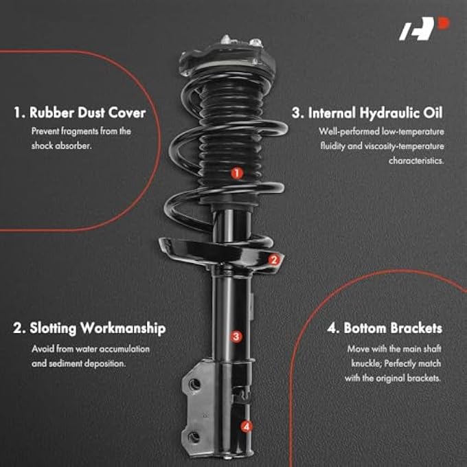 Duramont Front Pair 2 Complete Strut And Coil Spring Assembly Compatible With Chevrolet Cruze 2017 2018 2019 Driver And Passenger Side Replace 18920556 - Image 4