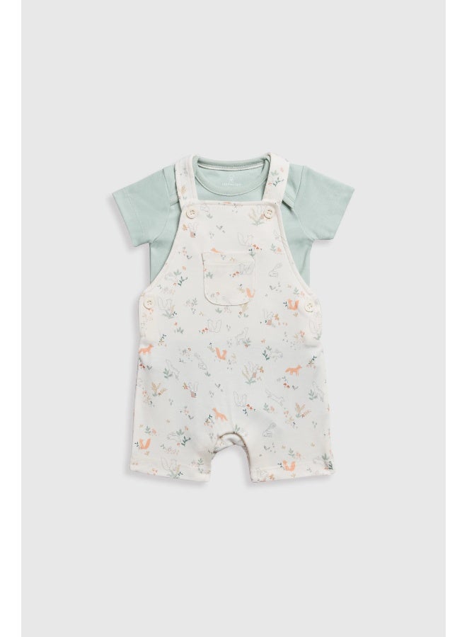 mothercare My First Woodland Bibshorts and Bodysuit Set - Image 1