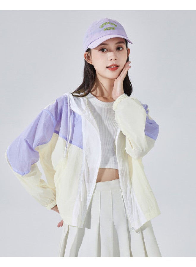 TonLion Women's Summer Hooded Color-block Loose Sun Protection Jacket - Fashionable, Youthful & Versatile Casual Style - Image 1