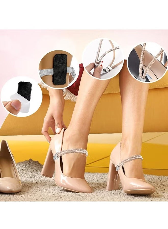 HY 4 Pairs Shiny Shoe Laces for Heels, Detachable Shoe Strap Belt Band for Holding Loose High Heels Elastic High Heels - Image 4