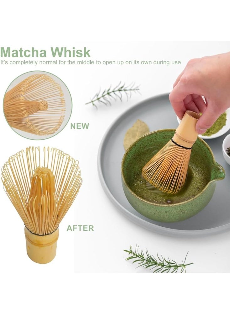 Soofam Corked Matcha Green Tea Brush Set | Matcha Green Tea Powder Corked Tea Brush, Bamboo Leaf Style Matcha Brush, Useful Brush, Natural Corked Tea Brush, Tool for Making Matcha Powder, Tea Set, Traditional Tea Spoon - Image 2