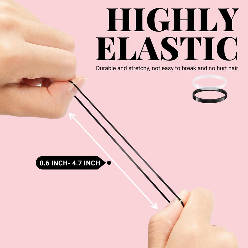 IKOCO 415pcs Bobby Pins Hair Pins Set, 200pcs U Shaped Pins & Elastic Hair Ties for Women with Hair Net, Black - Image 4